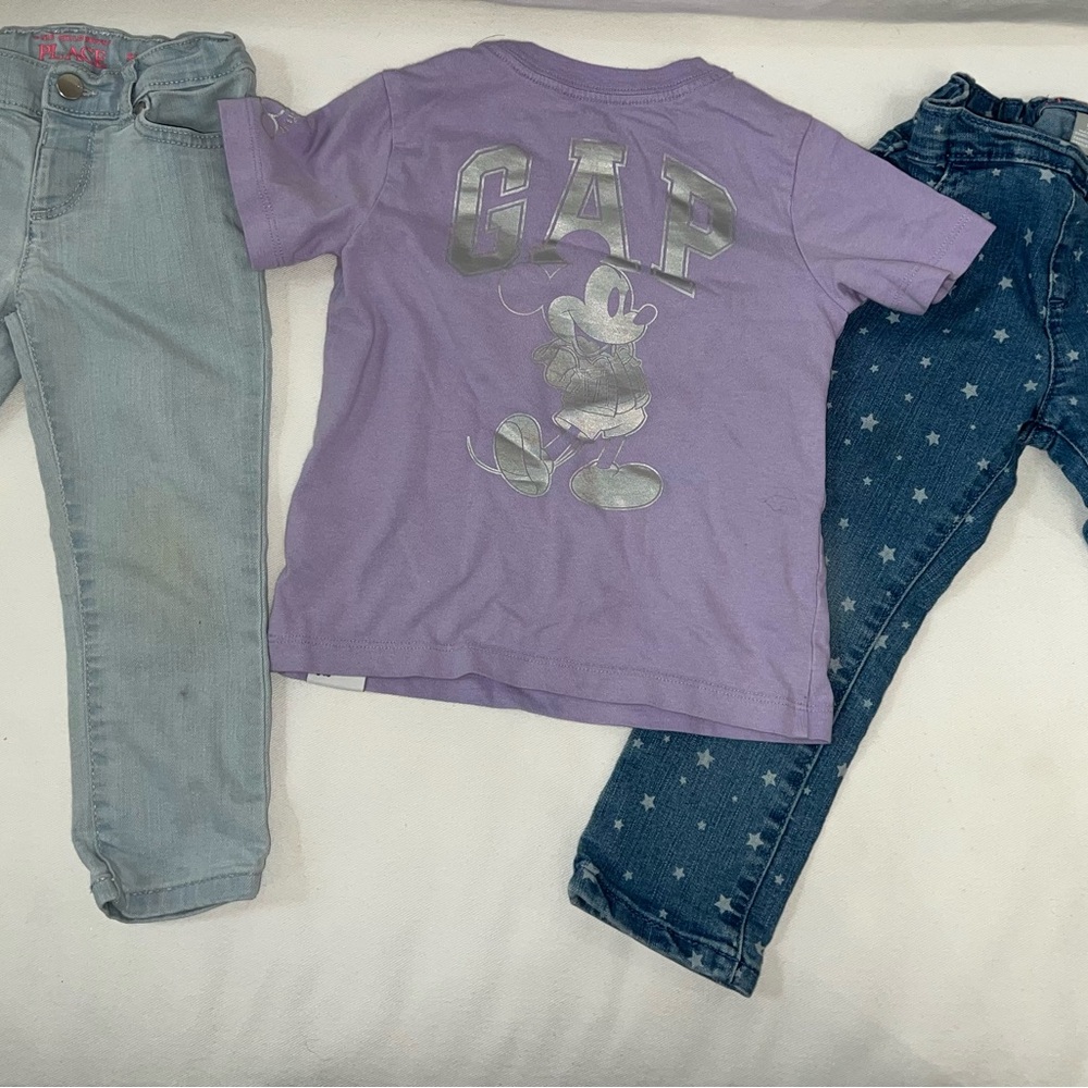 The Children's Place 3T Mickey T Shirt & Jeans Bundle